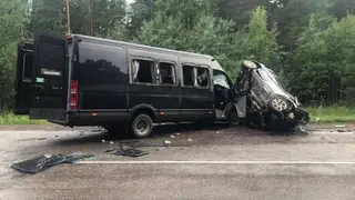 2 человека погибли при столкновении Toyota Ractis с пассажирским автобусом в Казачинском районе 