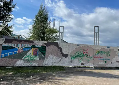 В Красноярске вандалы испортили уличную картину на Семафорной