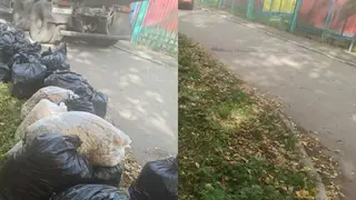 Коммунальные службы Красноярска продолжили в выходные вывозить мусор после большой уборки