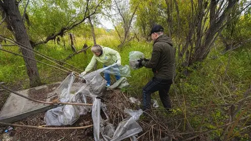 На берегу Енисея в акватории Красноярска насобирали 5 тонн мусора