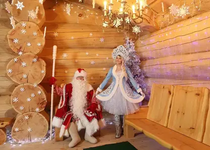 Около 60 красноярцев посетили резиденцию Деда Мороза в 30-градусные морозы
