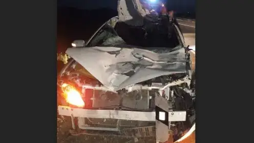 В Бурятии Toyota Allion превратилась в груду металла после столкновения с лошадью