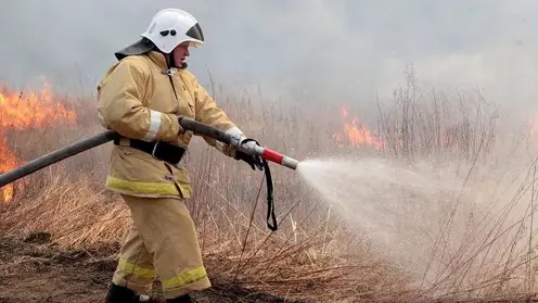 В Минусинском районе по вине человека загорелась сухая растительность