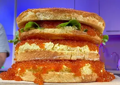 ТВ-3 к показу «Мажора» установил рекорд, создав самый большой бургер с красной икрой
