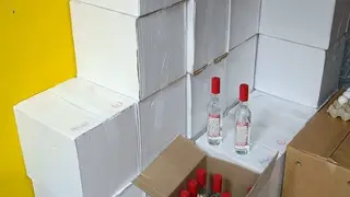 Более 950 бутылок контрафактного алкоголя изъяли в магазине на ул. Московской в Красноярске