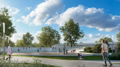 Амфитеатр со сценой и аллея для прогулок появятся в парке «Зеленый островок» в Шарыпово