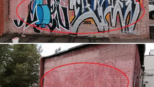 Улицы Свердловского района очищают от граффити и незаконной рекламы