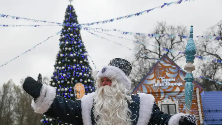 В Красноярске около катка на Стрелке открылся домик Деда Мороза