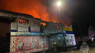 Торговый центр «Июнь» загорелся в Нижней Пойме Красноярского края