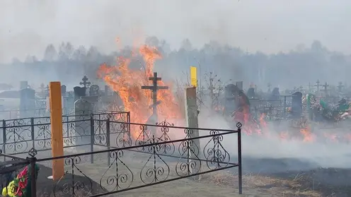 В МЧС напомнили красноярцам о недопустимости сжигания сухой травы при уборке на кладбищах