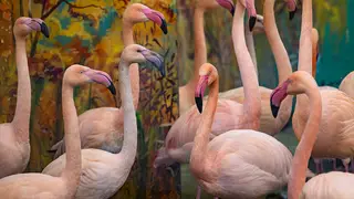 Нефтяники обеспечили фламинго из красноярского «Роевого ручья» кормом на год