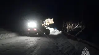 В Красноярском крае на дороге Курагино-Черемшанка сошла снежная масса
