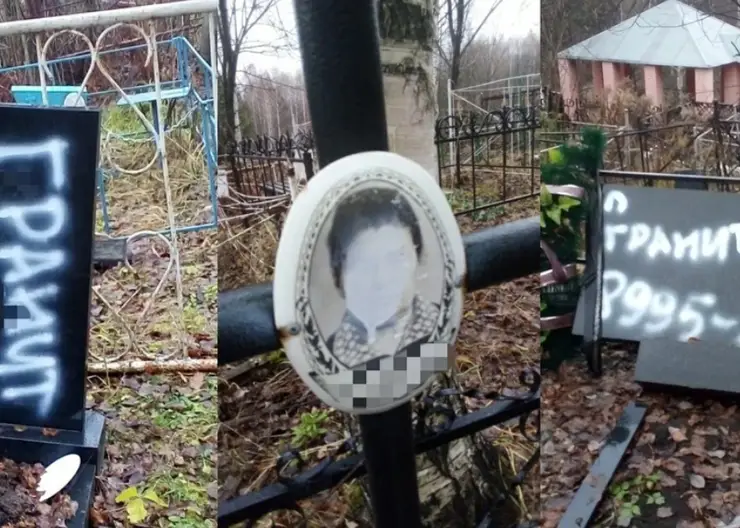 В Кемеровской области вандалы изуродовали памятники на кладбище