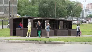 В Солнечном Красноярска установили уличные торговые прилавки