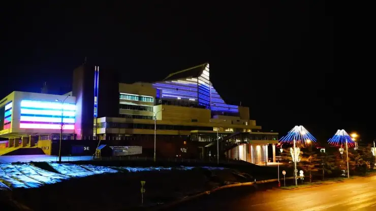 В Красноярске световой комплекс на Стрелке заработает в праздничном режиме вечером 18 января