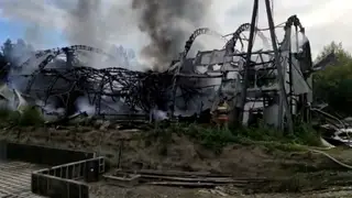 В Минусинском районе загорелась продукция в металлическом ангаре 