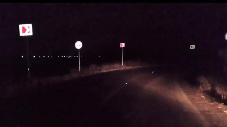 В Железногорске на опасном участке дороги появились светодиодные маркеры в асфальте