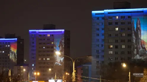 Заработала новая мэппинг-подсветка на Матросова в Красноярске