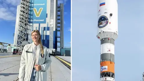 Красноярка Вероника Шмидт передала "привет" с запуска ракеты «Союз» с космодрома Восточный