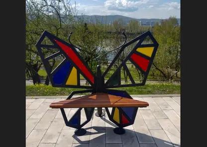 На Центральной набережной Красноярска появилась фотозона в виде бабочки
