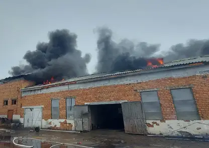 Крупный пожар произошел в гаражных боксах Назаровского района Красноярского края