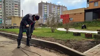 В Центральном районе Красноярска начали ремонтировать дворы