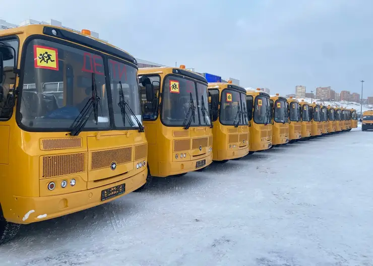 49 новых автобусов получили школы Красноярского края