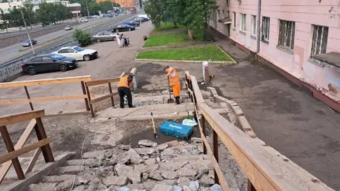 В Красноярске возобновили ремонт путепровода на Мичурина и мостов через Качу