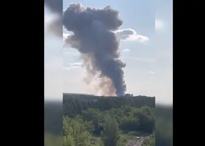 В Кемерово произошёл мощный пожар на складе пиротехники