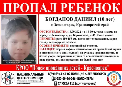 Полицию Зеленогорска подняли по тревоге из-за пропажи 10-летнего мальчика