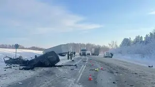Водитель и трое пассажиров Toyota погибли в ДТП с большегрузом в Красноярском крае