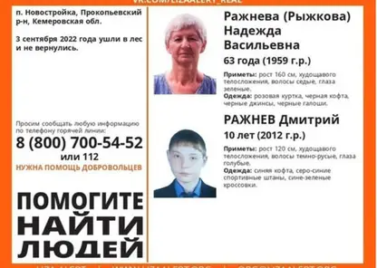 В Кемеровской области 70 человек ищут пропавших пенсионерку и ее внука